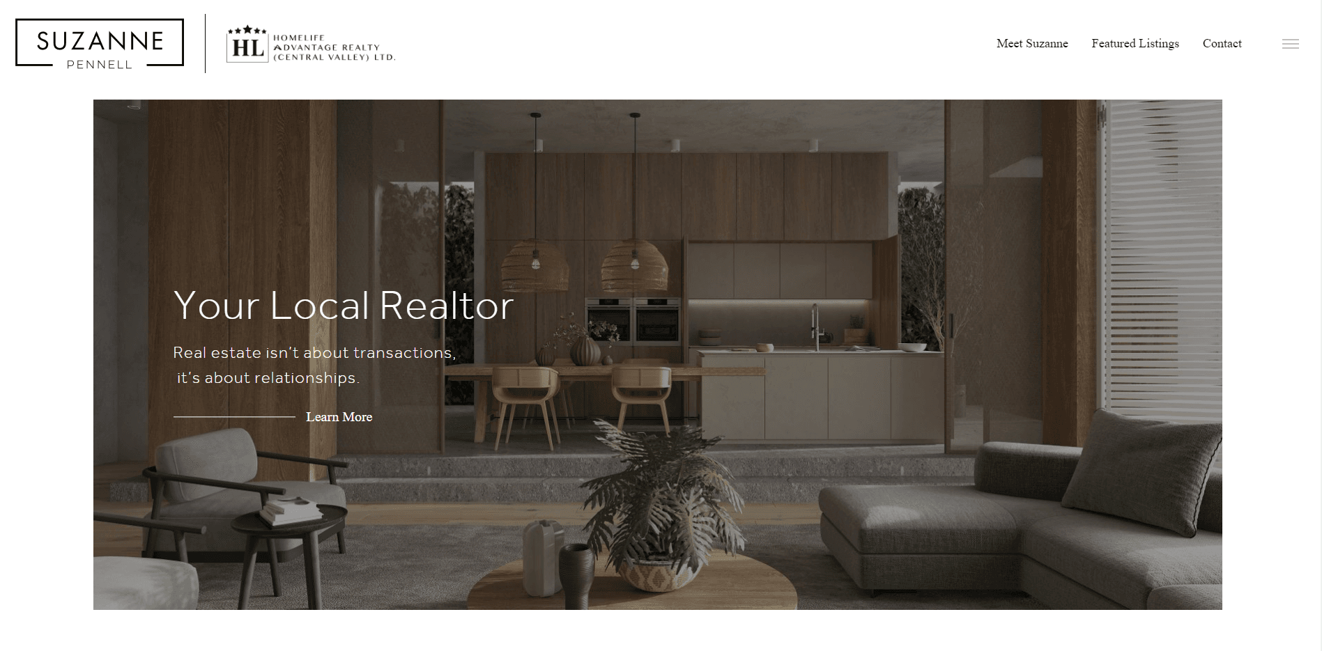 Suzanne Pennell Realtor Website screenshot